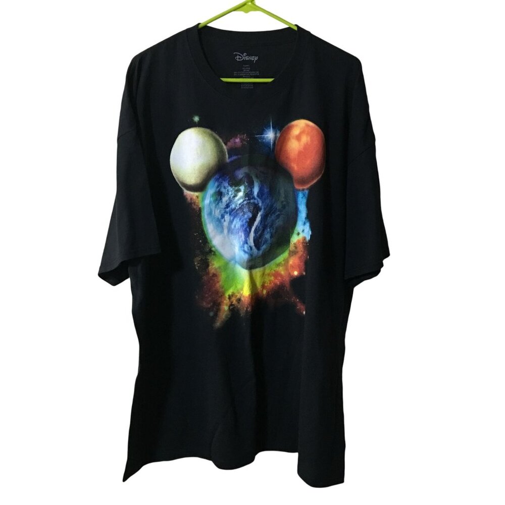 DISNEY MICKEY MOUSE SOLAR SYSTEM EARTH PLANETS T-SHIRT MENS 3XL - Picture 1 of 4